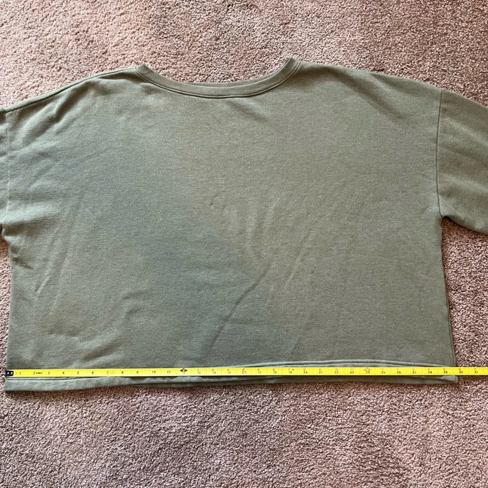 Ladies Cropped Sweatshirt. Green XXL - Picture 8 of 8